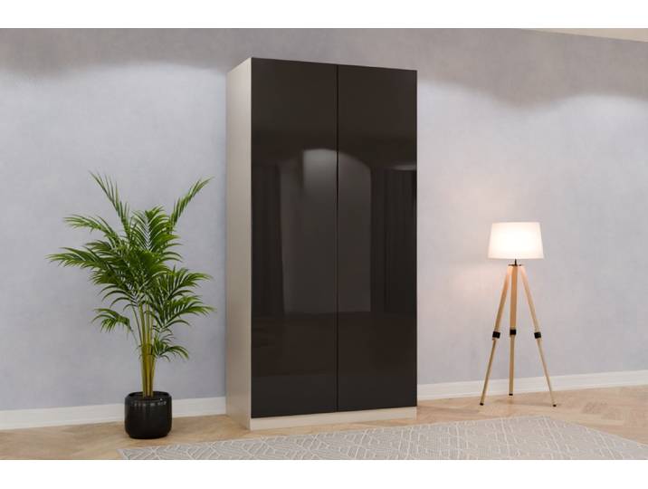 Schrank nach Maß - RAL 8022 Schwarzbraun - 245x122x64cm - Individuell konfigurieren