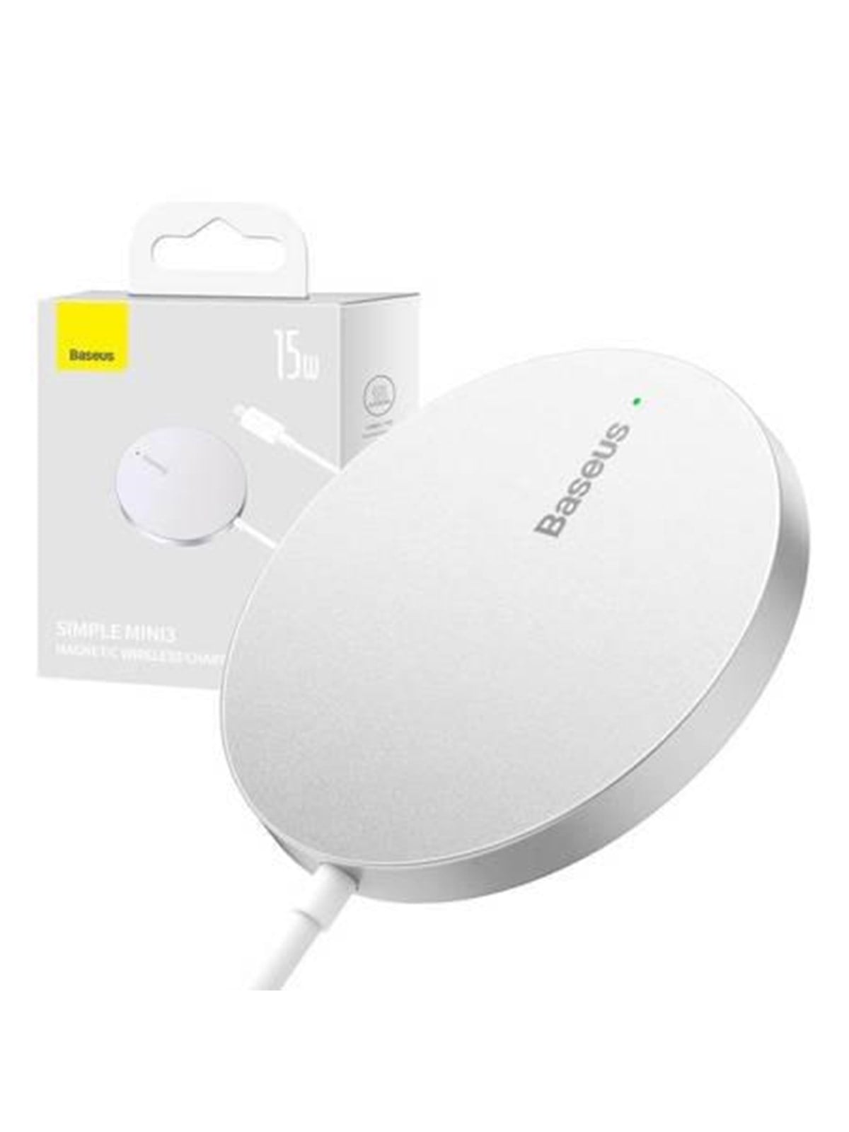 Baseus Magnetic Wireless Charger Simple Mini3 15W (Silver)