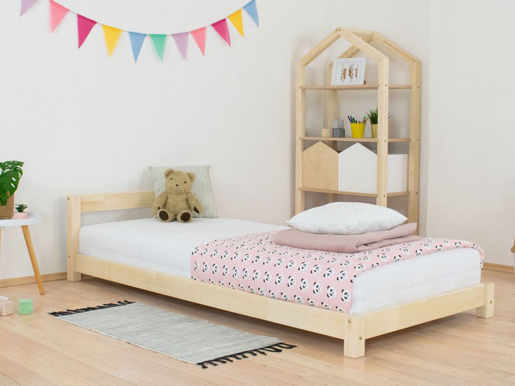 Kinderbett DREAMY - Einzelbett mit Kopfteil 120x190 cm Marineblau