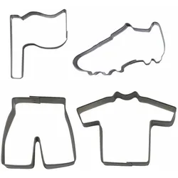 Städter Ausstecher Fußball-Fieber, 4-tlg., Ausstechform, Plätzchenform, Keks, Plätzchen, Edelstahl, 041387