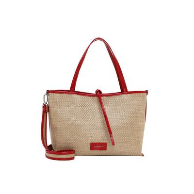 Shopper SURI FREY "Shopper SFY Fany", Damen, Gr. B/H/T: 45cm x 28cm x 15cm 0, rot (rot 600), Baumwolle, Taschen Shopper