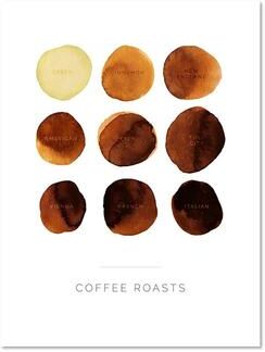 Inspire Essentials Coffee Guide Wall Art Barista Chart Canvas Cafe Kitchen Decor 1 50x70 Cm No Frame