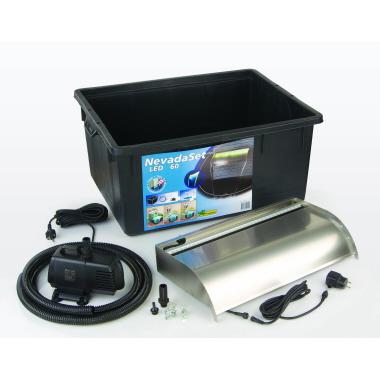 OUTSIDELIVI Set Wasserfall Nevada 60 LED, Pumpe 3900 l/h, 65 l Becken 08430974