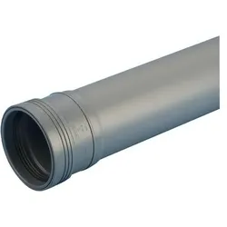 Wavin, Zubehör Sanitärinstallation, HC pp grau m.mf 110X1500mm - 110mm hellgrau PP Wafix Ablaufrohr m.Muffe 1.500m