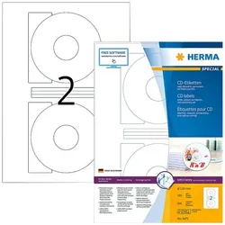 Herma 200er-Pack permanent haftende CD-Etiketten (große Öffnung) »4471« weiß