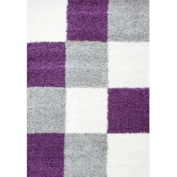 HOCHFLORTEPPICH RHEIN, kariert, Violett, 160 x 230 cm