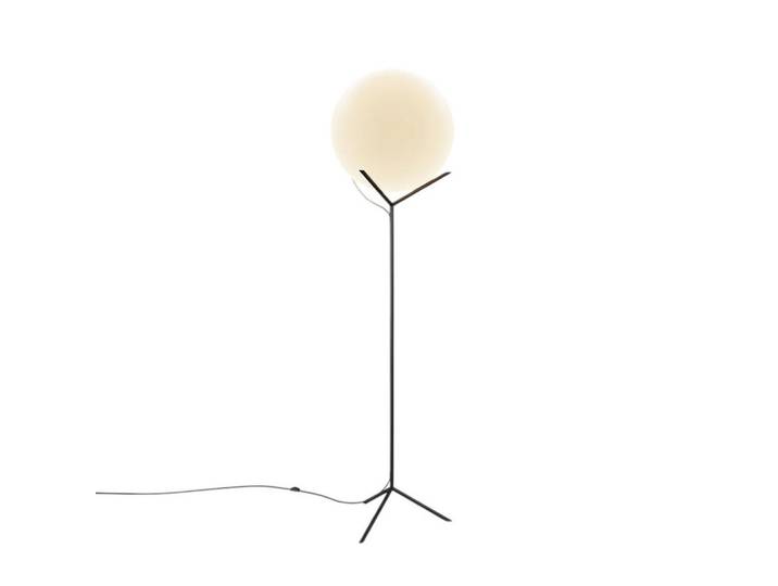 s.luce Stehlampe Poseidon Weiß Ø 50cm, Glas, Rund, E27, 50x180x50 cm, Lampen & Leuchten, Innenbeleuchtung, Stehlampen