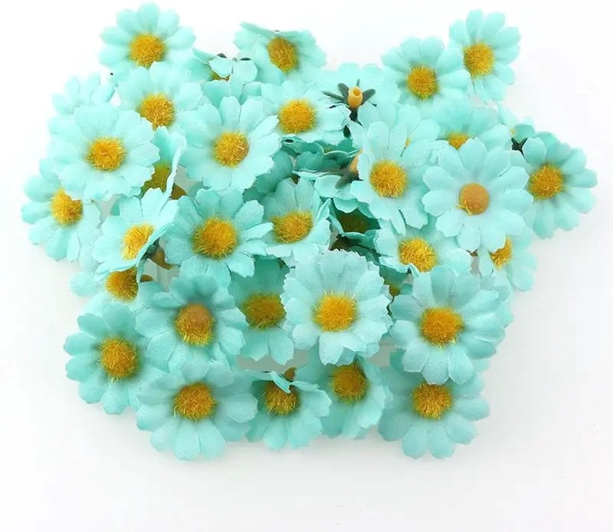Mini Kunstbloemen 100 stuks voor knutselen en decoratie - Turkoois
