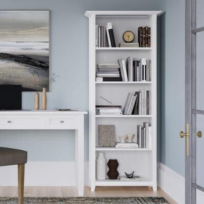 "WYNDENHALL Normandy SOLID WOOD 72 x 26 inch Transitional 5 Shelf Bookcase - 14"" D x 26"" W x 72"" H"