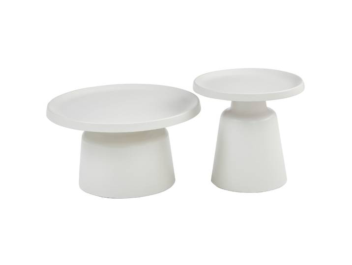 Brin Couchtisch-Set rund 70 und 50 cm cremefarben