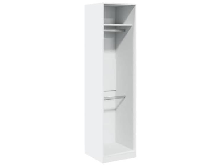 Schrank weiß 50x50x200 cm aus Holzwerkstoff, 2 Fächer Holzwerkstoff, feuchtigkeitsbeständig, kompaktes Design, für den Flur, stabile Konstruktion