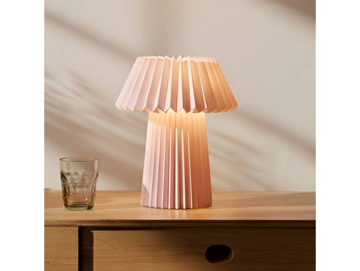 Magali Lampe de Table Rose clair - Lindby - Salon / séjour - Papier / carton - Avec abat-jour