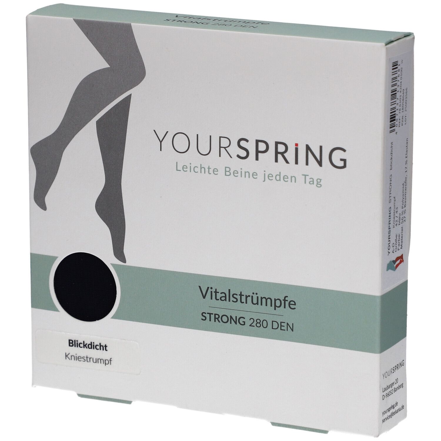 Yourspring strong blickdicht 280den AD 42/43 blau 2 St Strümpfe