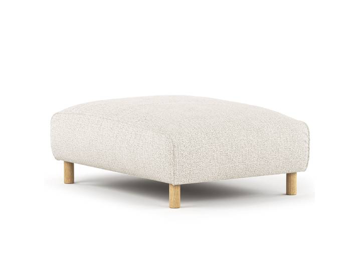 Pouf 100 x 43 x 70cm Blanc Tissu Amaris: Crème