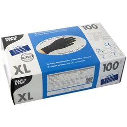 PAPSTAR 100 Handschuhe, Latex puderfrei schwarz Größe XL