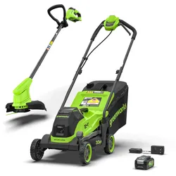 Greenworks POWERALL 24V Rasenmäher 33cm + Rasentrimmer 25cm Gen. II Set