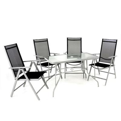 5-tlg. Set Gartenmöbel Sitzgruppe Tisch Stuhl
