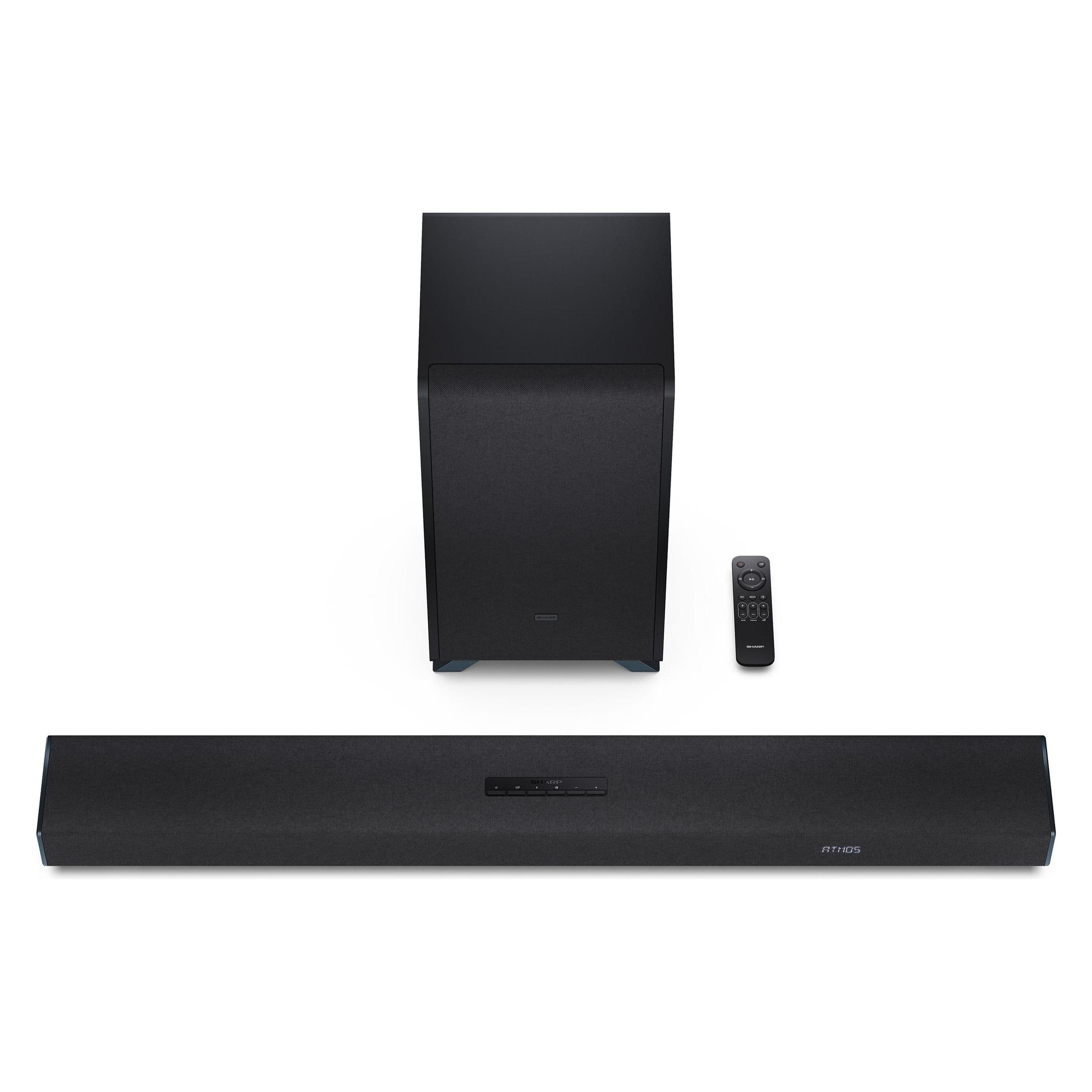 Sharp Speakers HT-SBW53121(BK) Q 3.1.2 Dolby Atmos/ DTS:X Soundbar with Wireless Subwoofer, Black | (182 W, 3.1.2 Kanal) (HT-SBW53121BK)