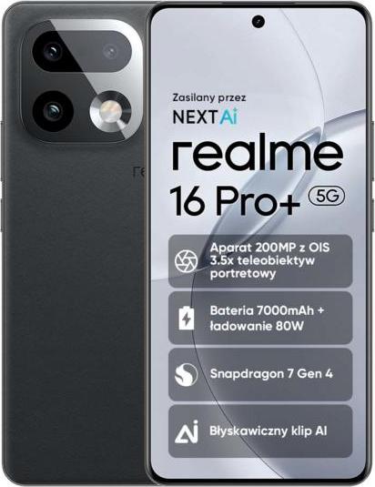 Realme 16 Pro+ 5G Smartphone 8GB/256GB 6.8" Grau
