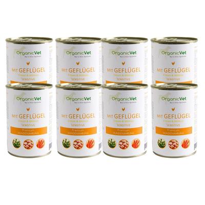 OrganicVet Hund Sensitive Geflügel 8-er Set 8x400 g Futter