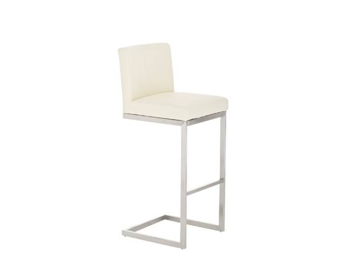 CLP Tabouret de bar PAROS en acier inoxydable 11 couleurs au choix hauteur de lassise 77 cm avec repose-pieds et dossier104 c...