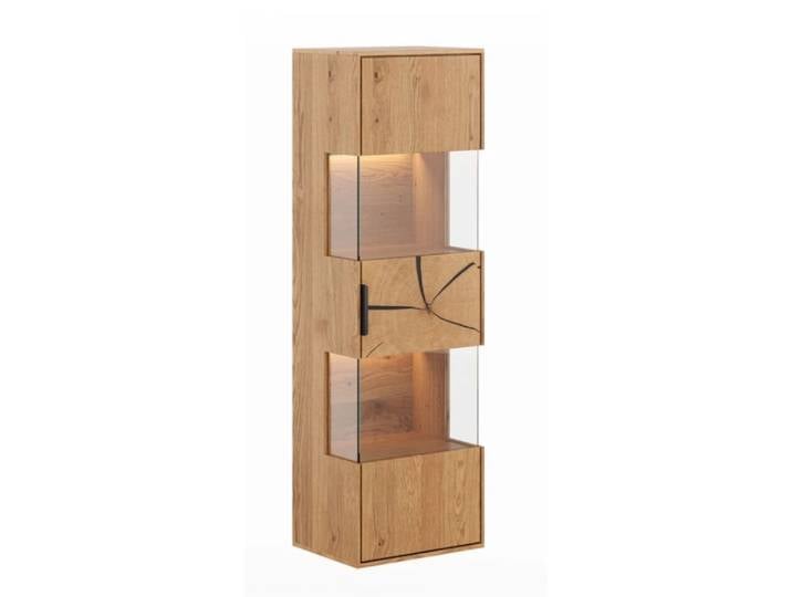 Eintürige Hängevitrine Tirano mit Hirnholz Front in Wildeiche – Montierte Lieferung – 3%-Vorkasse-Rabatt