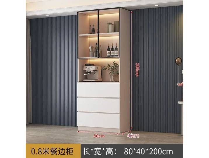 Buffets modernes de 78 pouces de hauteur, armoire de rangement pour garde-manger, Buffet de cuisine avec tiroirs, étagères réglables pour garde-manger et salon