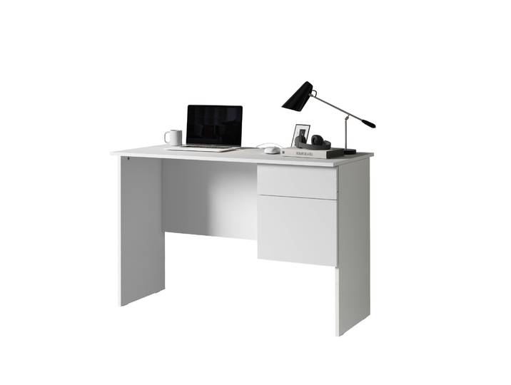 Schreibtisch HOME AFFAIRE Essential, Schreibtisch, kleiner Computertisch, Bürotisch für Büro , weiss (weiß matt), B:110cm H:75cm T:50cm, Tische, Schreibtisch, mit 1 Tür,1 Schublade, Arbeitsplatte Breite 110 cm