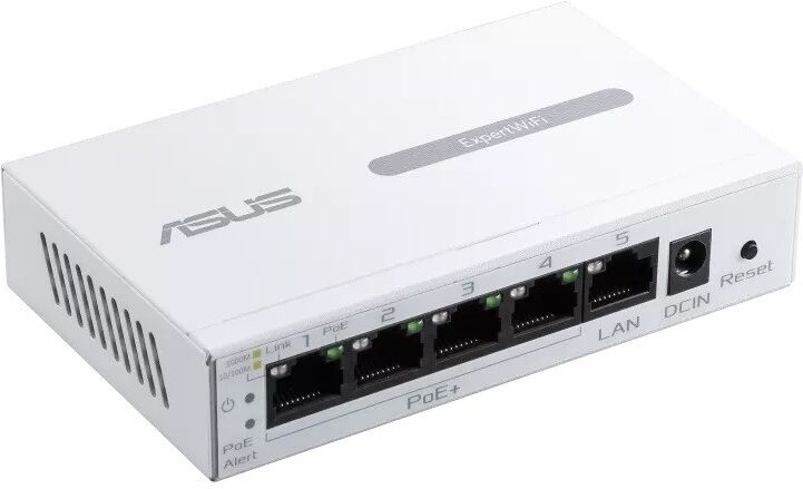 Asus ExpertWiFi EBP15 5-Port Gigabit Smart Managed PoE+ Switch - 4 PoE+ Ports, 60W Budget, White