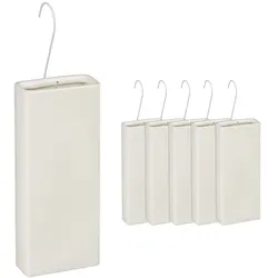 Relaxdays Luftbefeuchter Heizkörper, 6er Set, Wasserverdunster für Heizung, zum Hängen, Keramik, Raumbefeuchter, creme