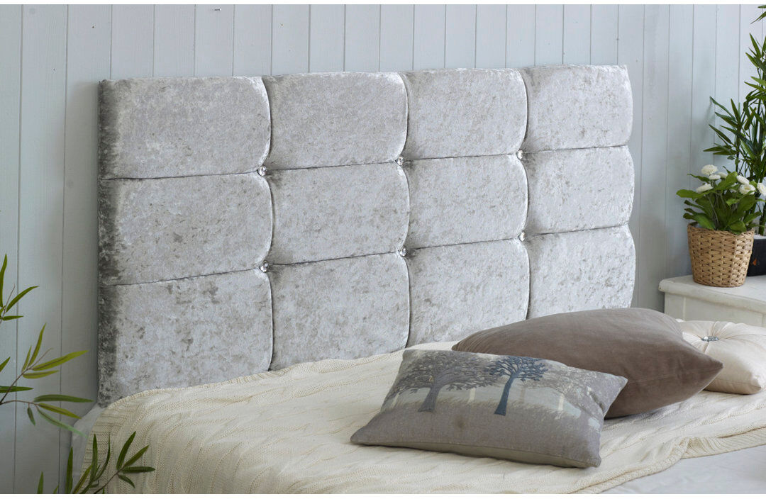 Fairmont Park Upholstered Headboard Silver Velvet Single (3')