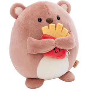 NICI Kuscheltier mymochi 61148, Bär Nomo mit Pommes in Geschenkbox, ab 1 Jahr, 16 cm