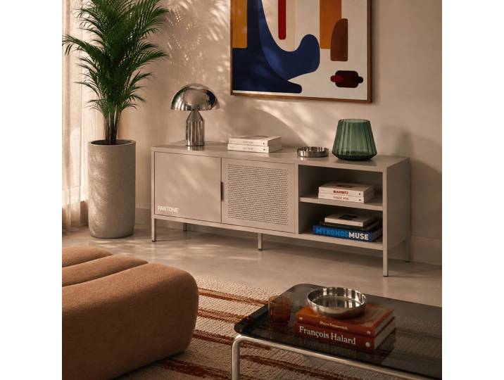 Meuble tv métal taupe 160cm