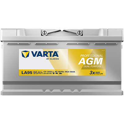 VARTA Starterbatterie PROFESSIONAL DUAL PURPOSE AGM 12 V, 95 Ah, 850 A 840095085K312