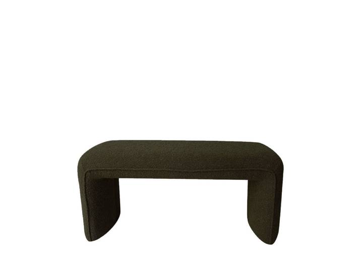 Banc rembourré en tissu bouclette l100cm - vert kaki