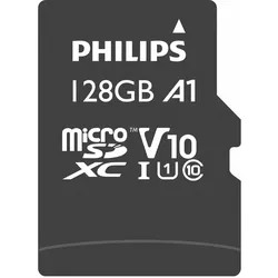 Philips MicroSDXC Class 10 UHS-I U1 mit Adapter (128 GB, microSDXC, U1, UHS-I), Speicherkarte, Schwarz
