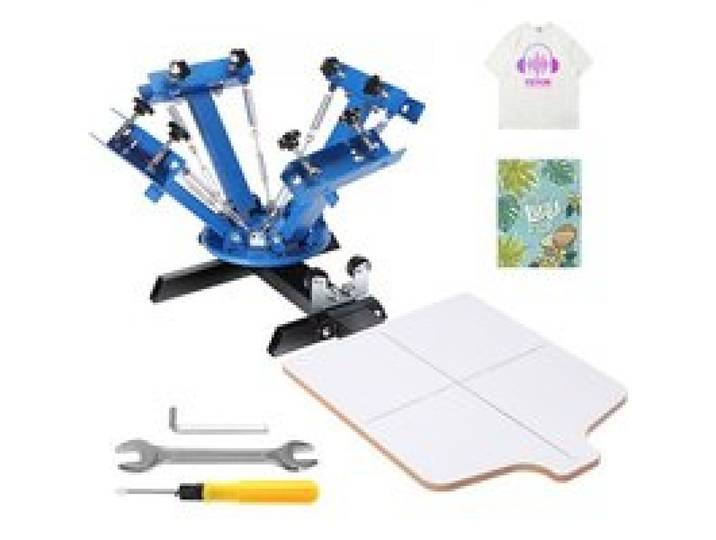 VEVOR Siebdruckpresse T-Shirt Siebdruckmaschine 1 Farben + 1 Station, T-Shirtpresse, Hitzepresse Transferpresse DIY Ausrüstung Drucker, Textildruck Kleidung, Kissenbezüge, Gepäckstücke usw.