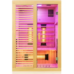 Dewello® Infrarotkabine Infrarotsauna HAMLIN 130cm x 105cm inkl. 5 Vollspektrumstrahler, Bodenstrahler, 2 Personen, LED