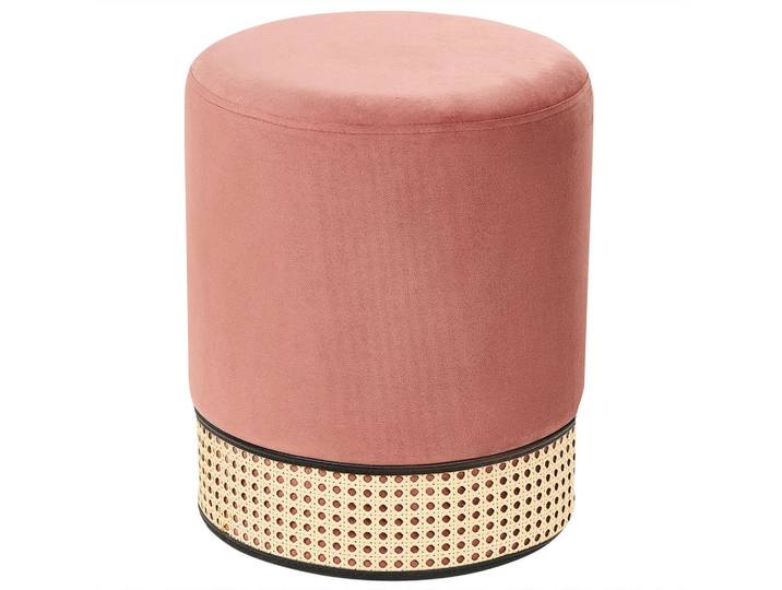 Beliani Pouf Yankton 35/35/42 cm, Pink, Rund, 35x42x35 cm, Wohnzimmer, Sessel, Hocker & Hockerbänke, Poufs