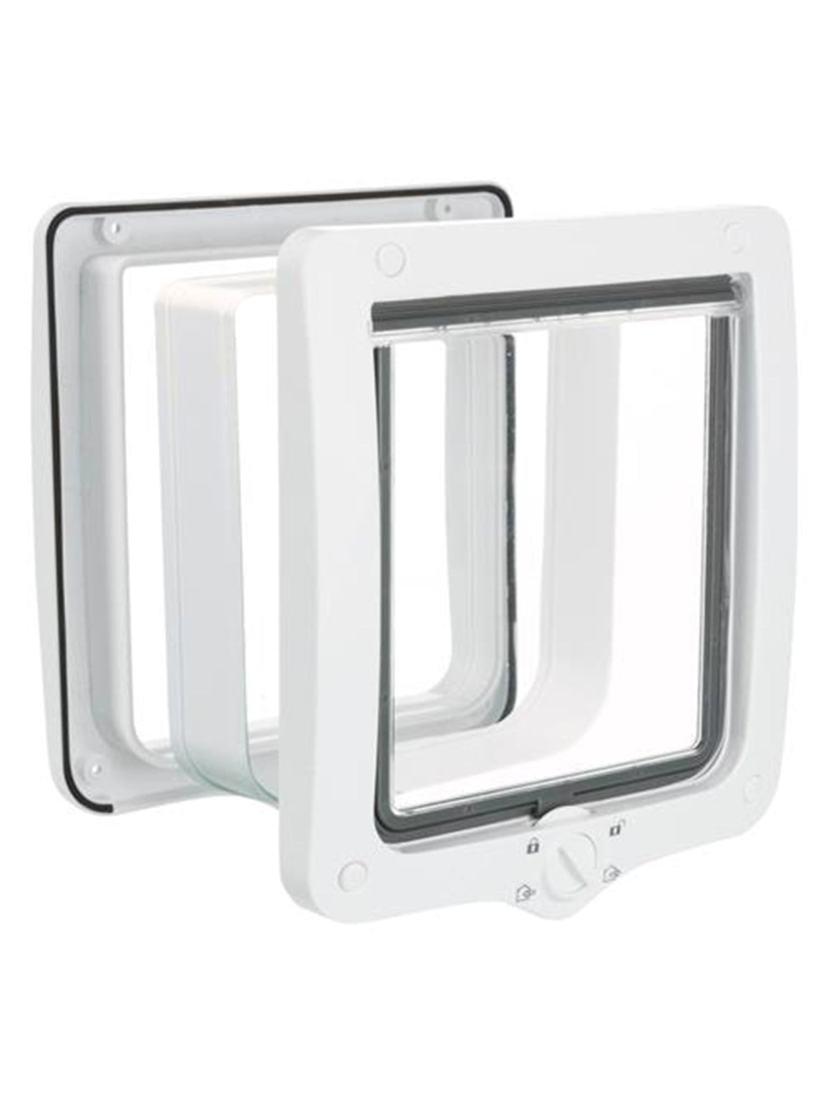 Trixie 4-Wege Freilauftür XXL mit Tunnel 24 × 28 cm weiß