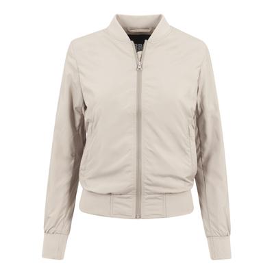 Allwetterjacke URBAN CLASSICS "Urban Classics Damen Ladies Light Bomber Jacket", Damen, Gr. L, sand, 100% Polyester, unifarben, normal, Rundhals, Jacken