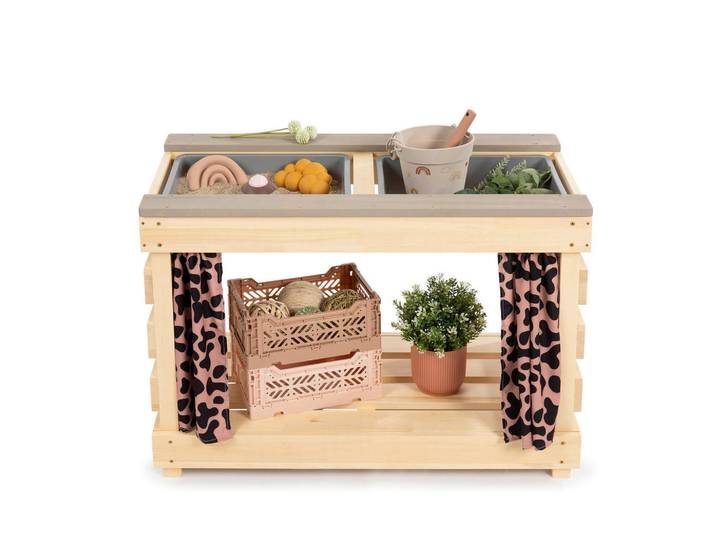 Muddy Buddy Sand- UND Wassertisch Muddy Buddy, Rosa, Birkefarben, Holz, Zypresse, 40x55x80 cm, EN 71, FSC 100%, Freizeit & Co, Gartenspielzeug, Sandspielzeug