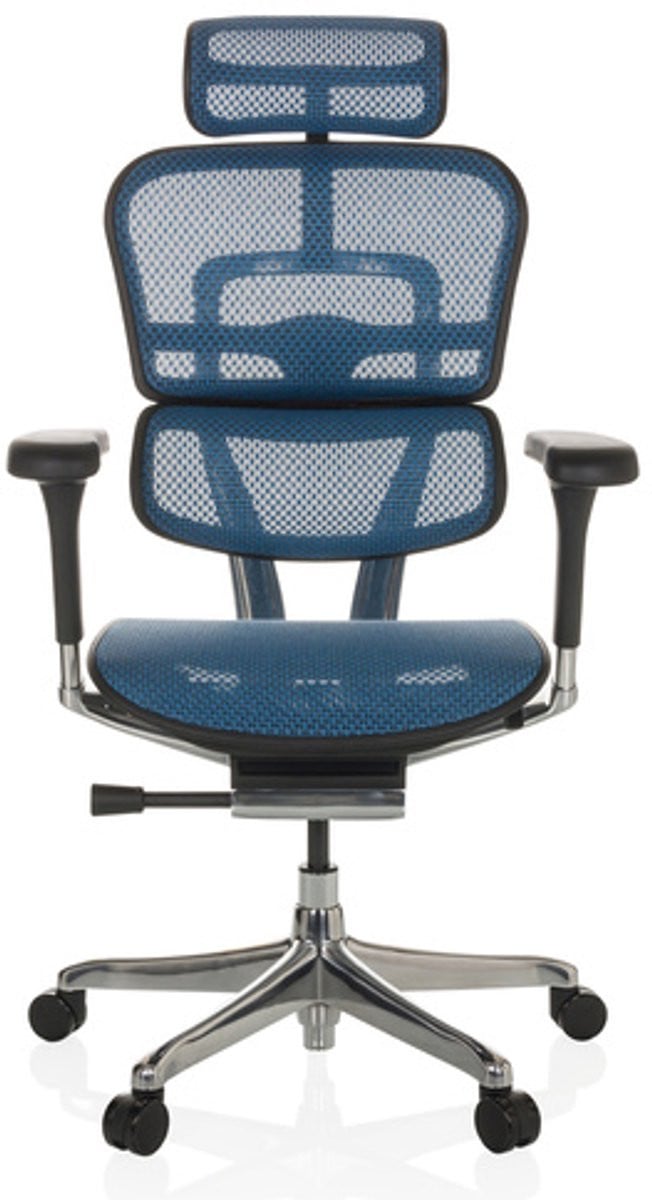 Ergonomische bureaustoel ErgoHuman Gen2 blauwe netstof