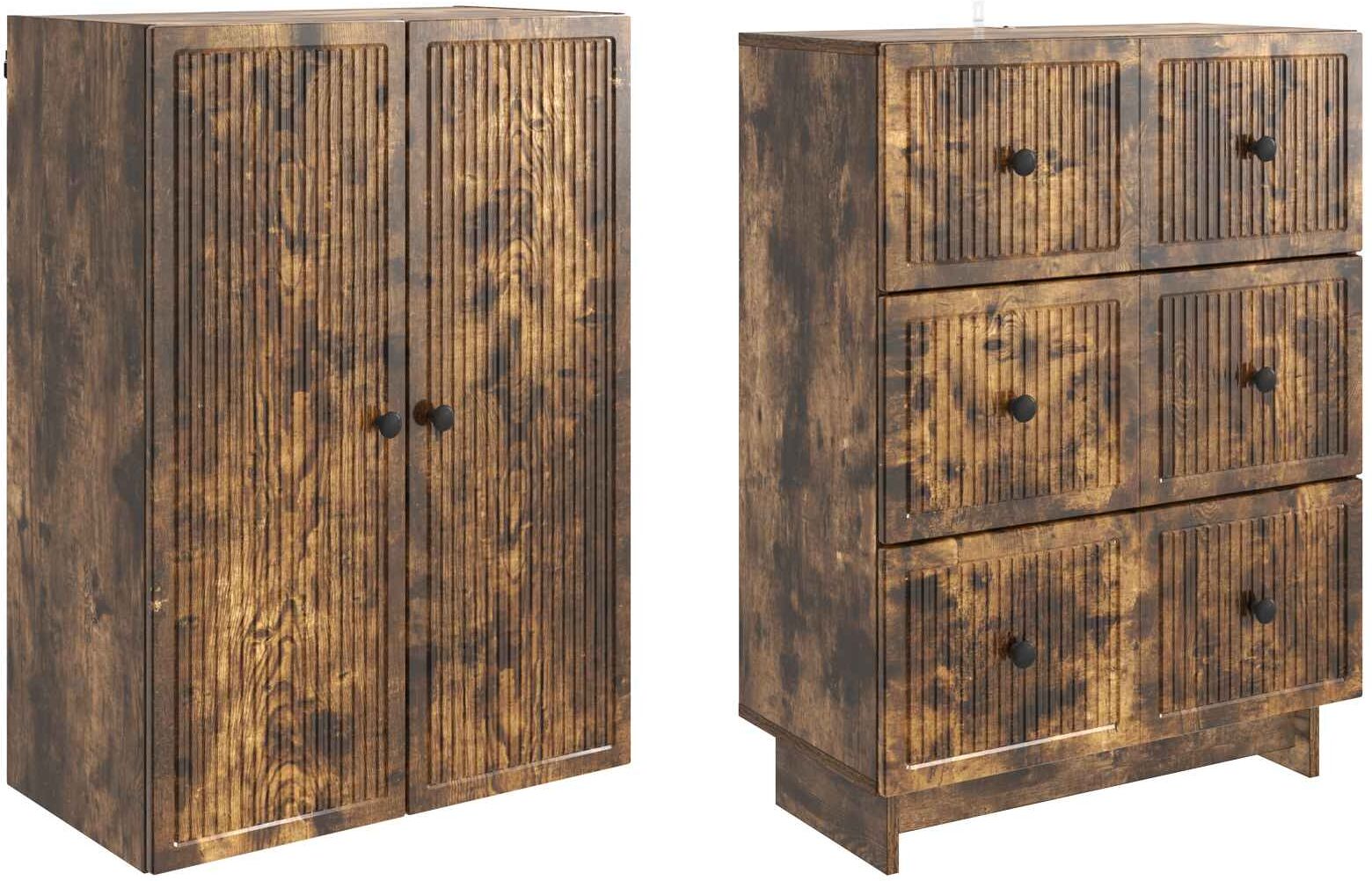 vidaXL Juego de armarios 2 uds. Madera de ingeniería Brown