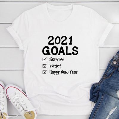 2021 Goals T Shirt White XL