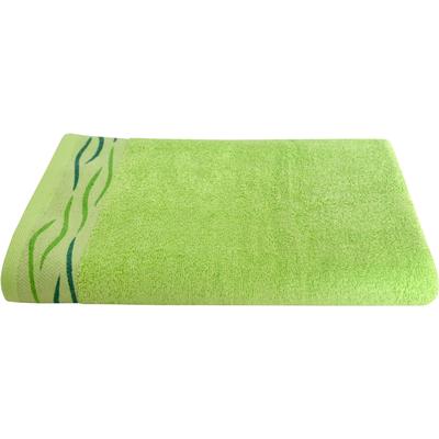 Duschtuch DYCKHOFF "Wave", grün, B:70cm L:140cm, Frottier, Baumwolle, Handtücher, mit Jacquard-Bordüre