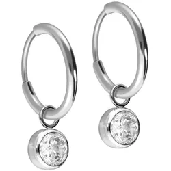 Titan Ohrclicker Creolen RUNDER KRISTALL