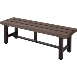 Alu Gartenbank HWC-K60, Bank Parkbank Sitzbank Balkonbank, wetterfest WPC 120cm, braun