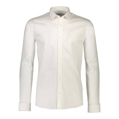 Businesshemd LINDBERGH "Business-Hemd (Langarm) Slim Fit", Herren, Gr. XL, Normalgrößen, weiß, Obermaterial: 97% Baumwolle, 3% Elasthan, Hemden
