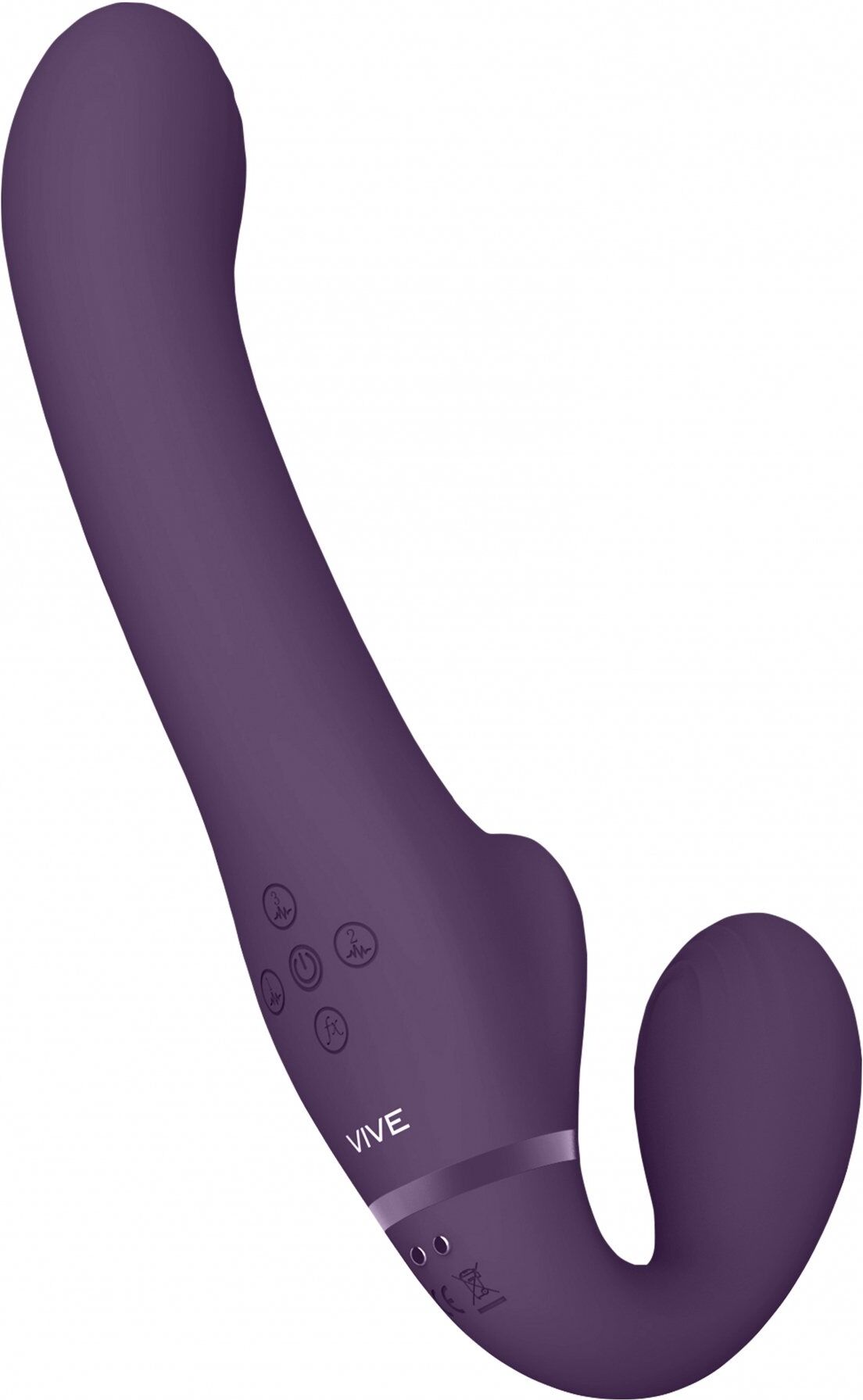 VIVE Dual Pulse-Wave & Airwave Strapless Strapon - Violet